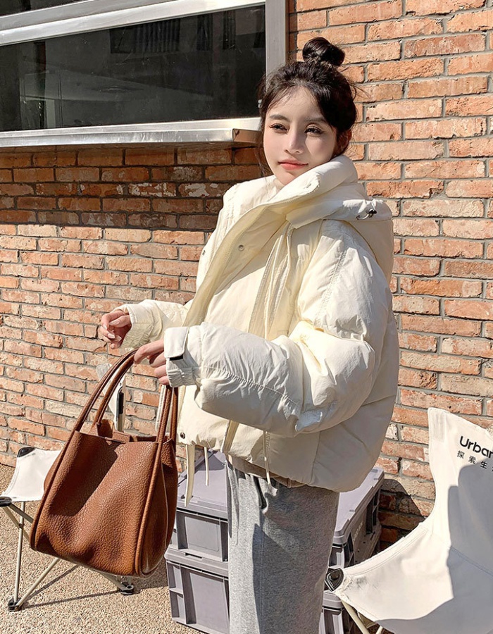 Down short cotton coat Korean style winter coat for women