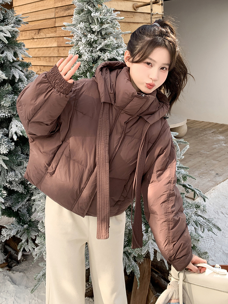 Down short cotton coat Korean style winter coat for women