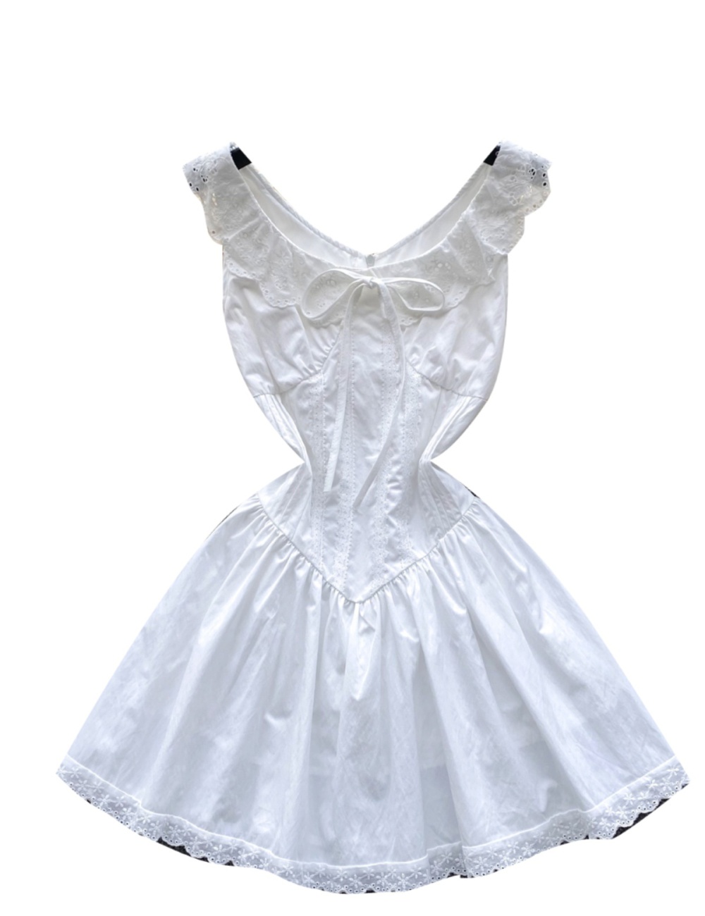 Lady pinched waist retro France style sleeveless sweet dress