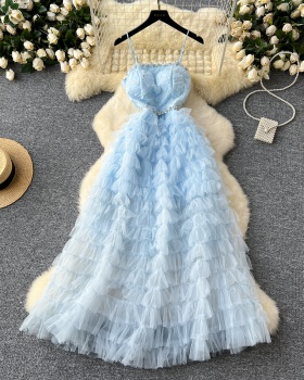 Rhinestone dress wrapped chest formal dress for women