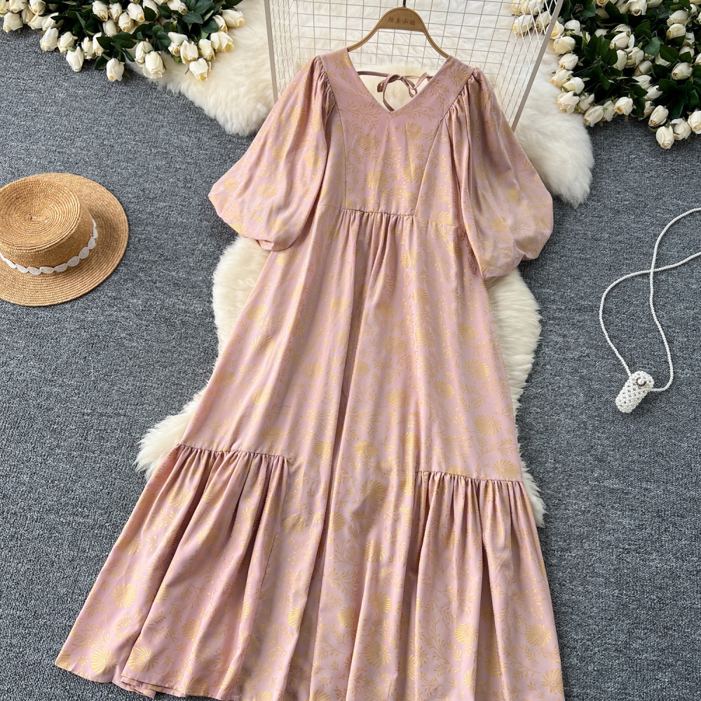 Slim loose dress France style long dress for women