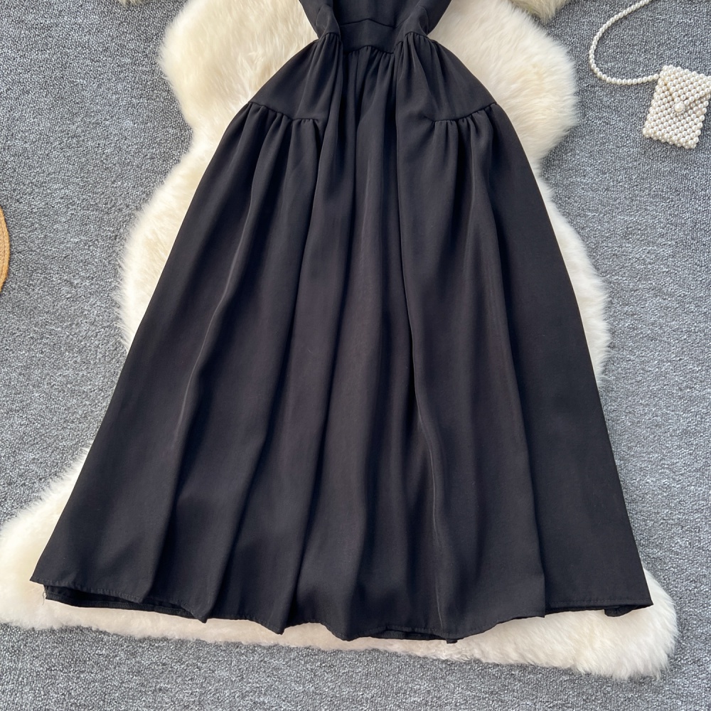 Beading crimp small dress sleeveless dress for women