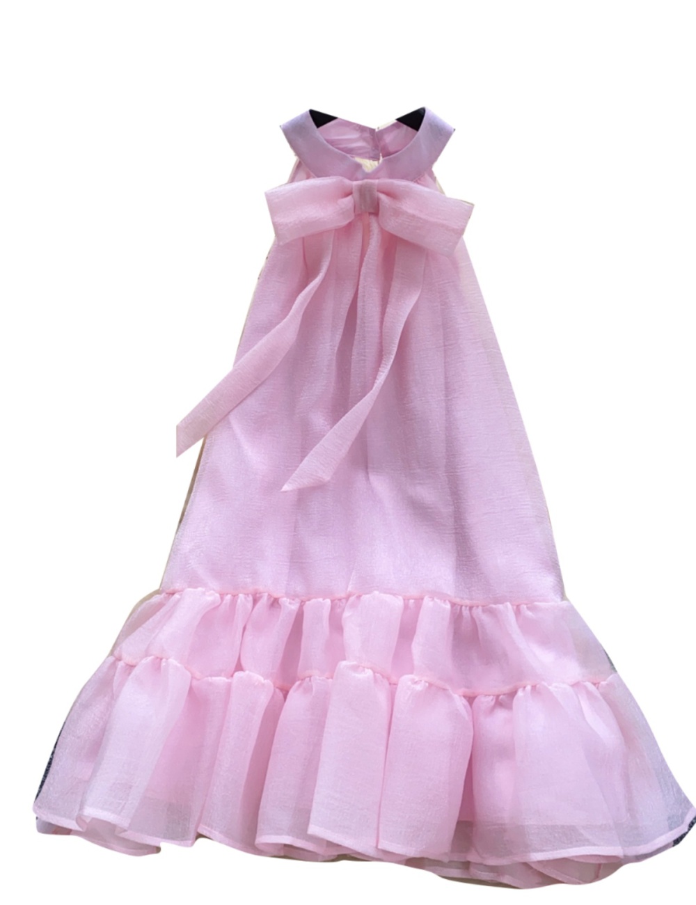 Thick and disorderly sweet frenum bow lady dress