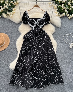 Splice France style dress Hepburn style long dress for women