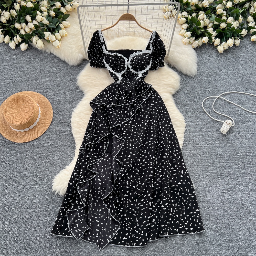 Splice France style dress Hepburn style long dress for women