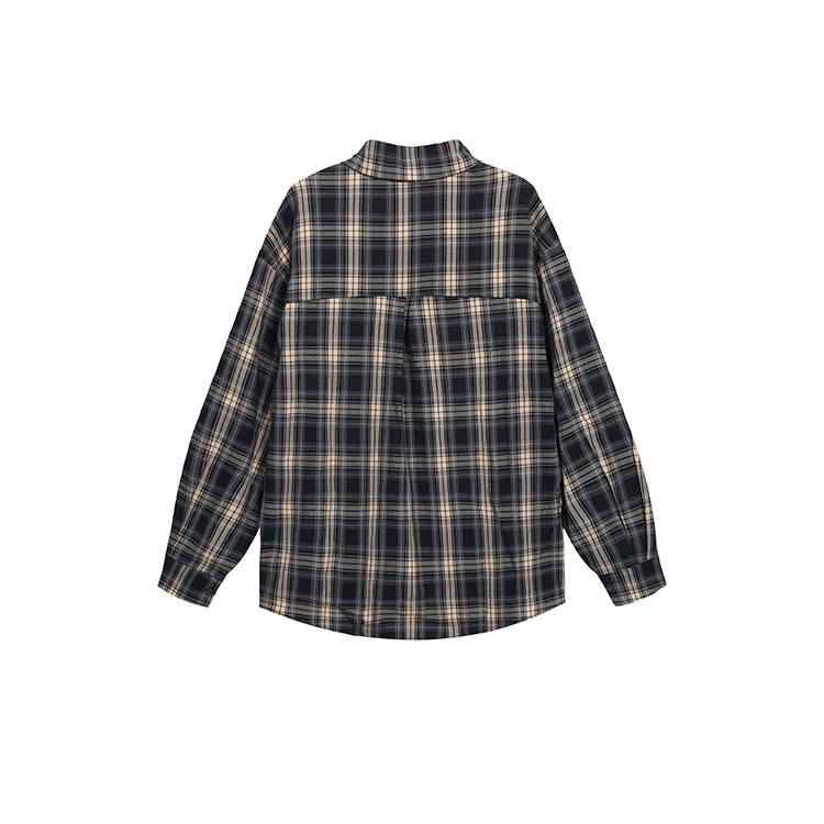 Sunscreen plaid loose shirt autumn retro coat