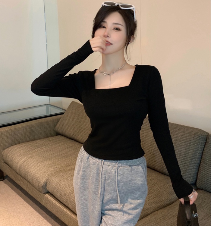 Long sleeve bottoming shirt enticement T-shirt for women