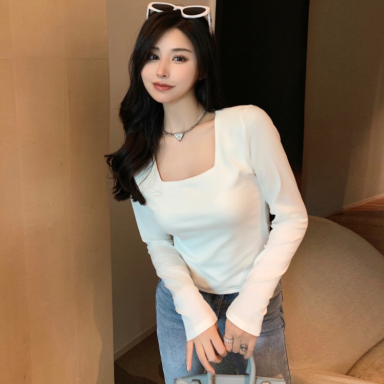 Long sleeve bottoming shirt enticement T-shirt for women