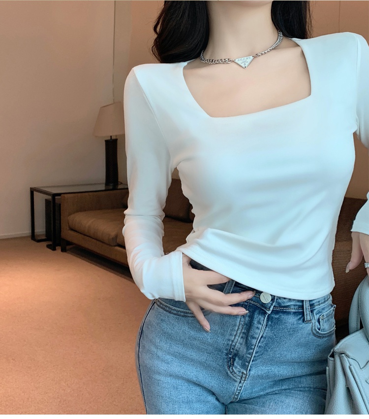 Long sleeve bottoming shirt enticement T-shirt for women