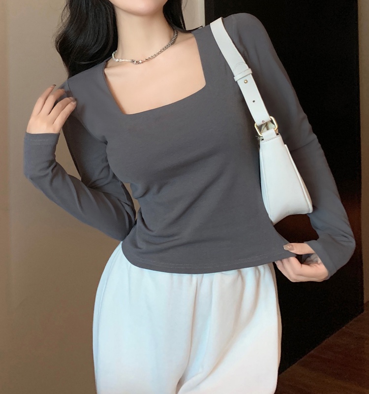 Long sleeve bottoming shirt enticement T-shirt for women