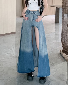 Slim A-line spicegirl long split skirt for women