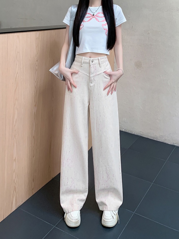 Summer straight pants wide leg pants denim long pants