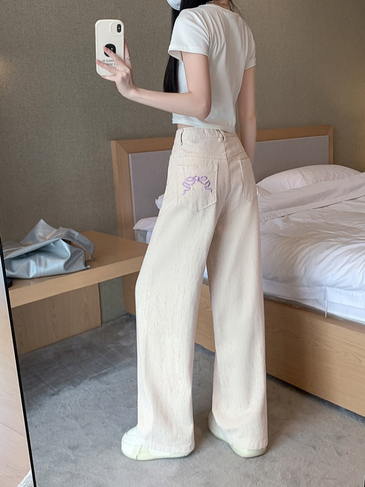 Summer straight pants wide leg pants denim long pants