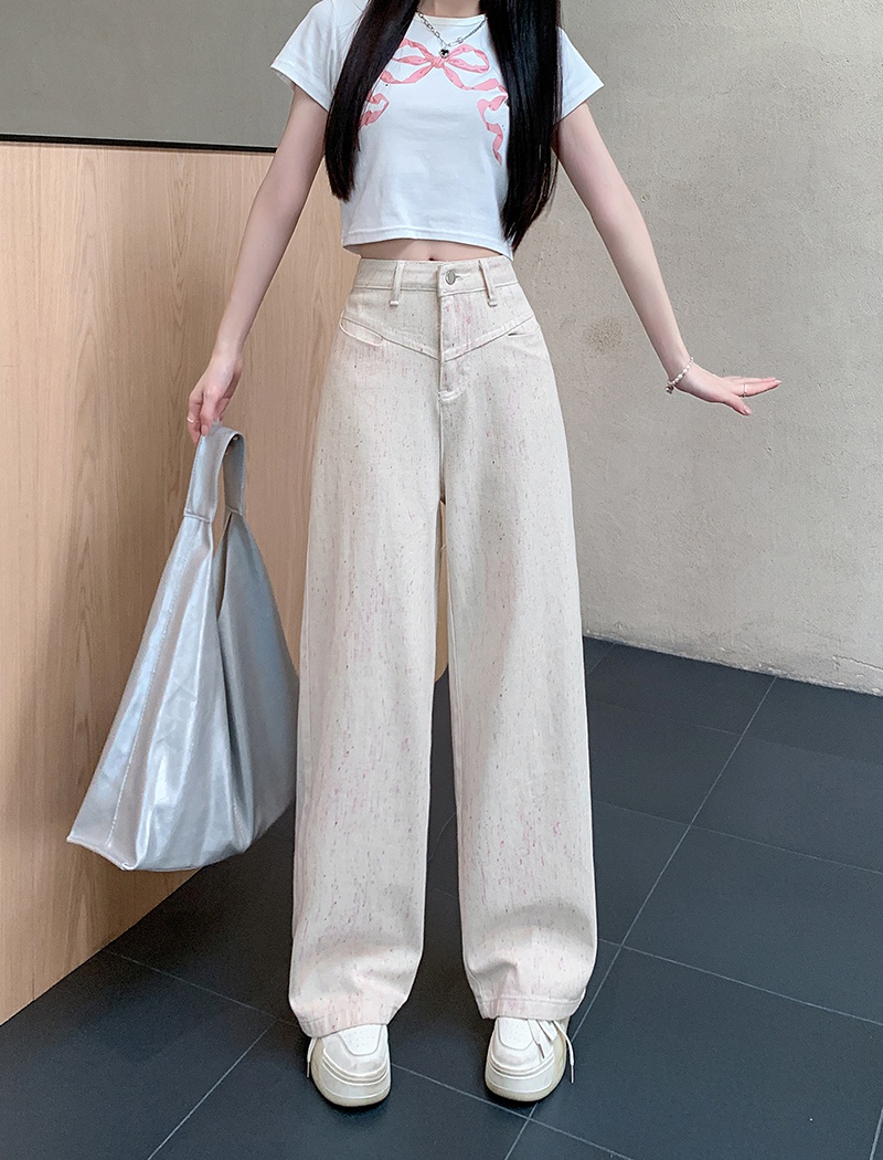 Summer straight pants wide leg pants denim long pants