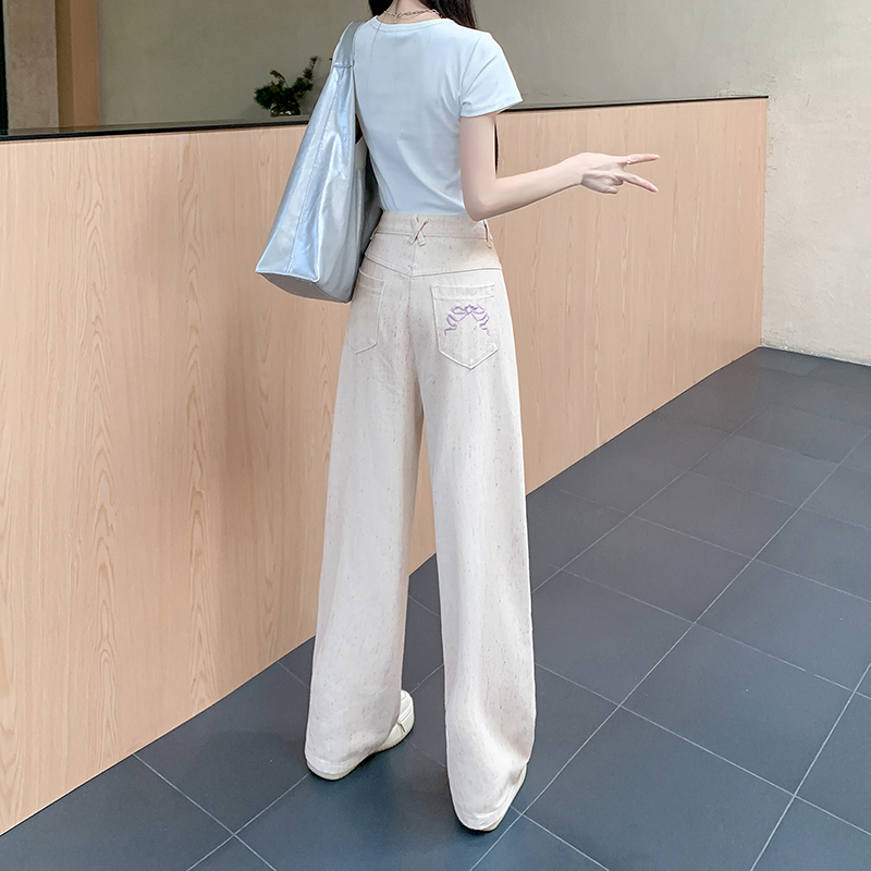 Summer straight pants wide leg pants denim long pants