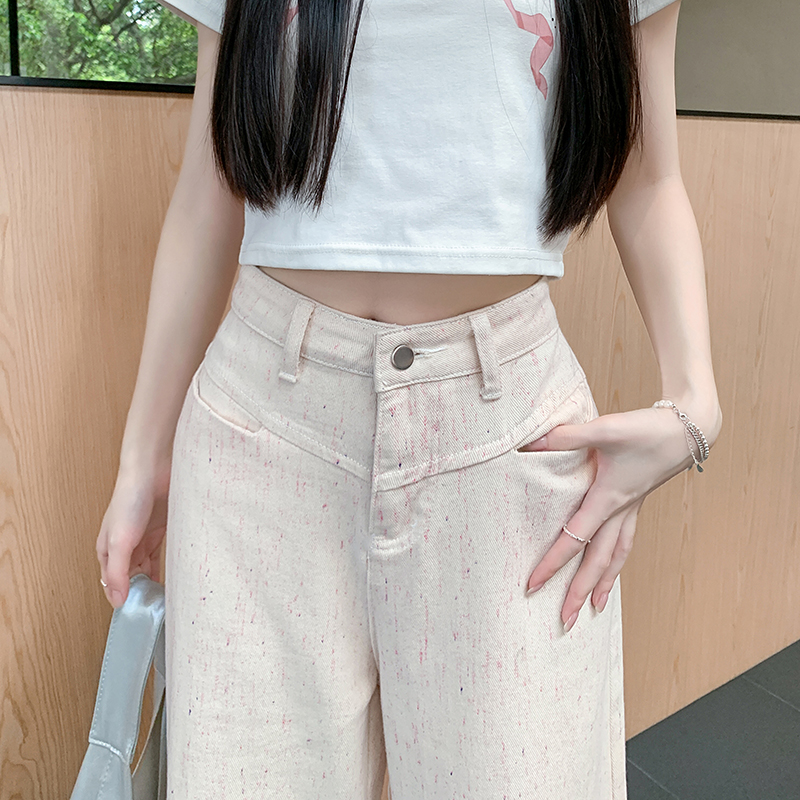 Summer straight pants wide leg pants denim long pants