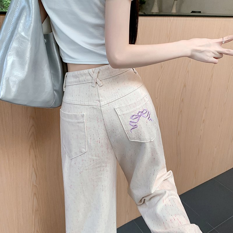 Summer straight pants wide leg pants denim long pants