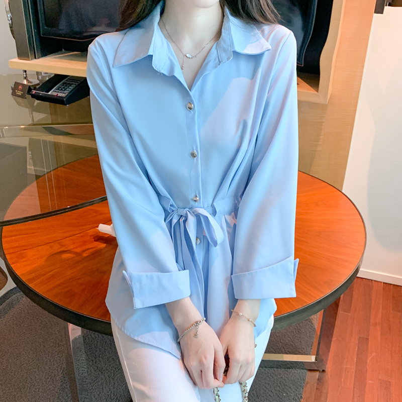 Autumn large yard tops long sleeve Cover belly shirt for women