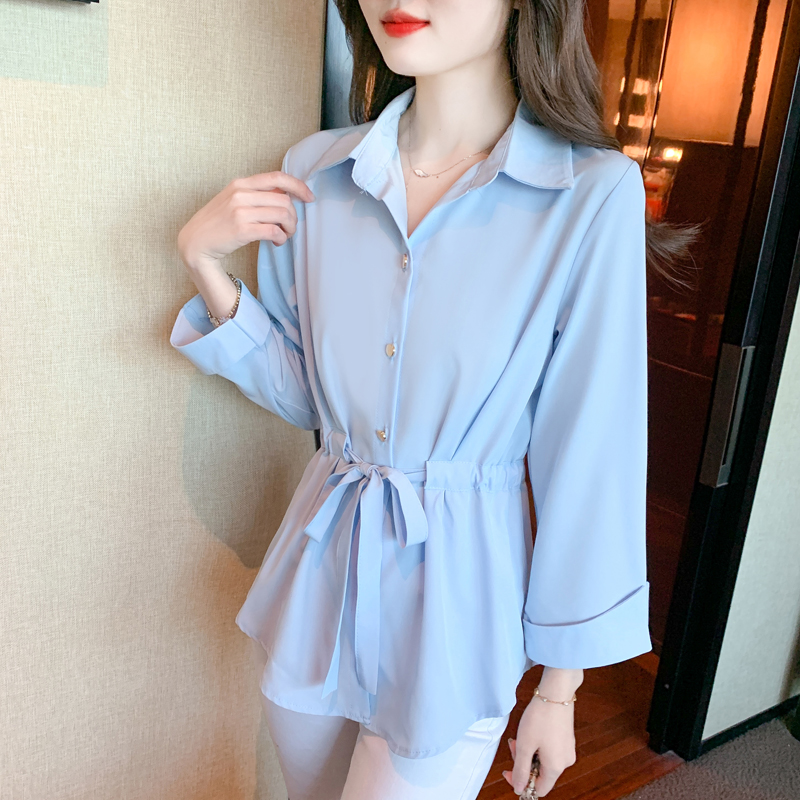 Autumn large yard tops long sleeve Cover belly shirt for women