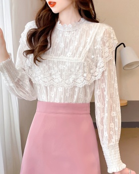 Lace temperament long sleeve light mature style shirts