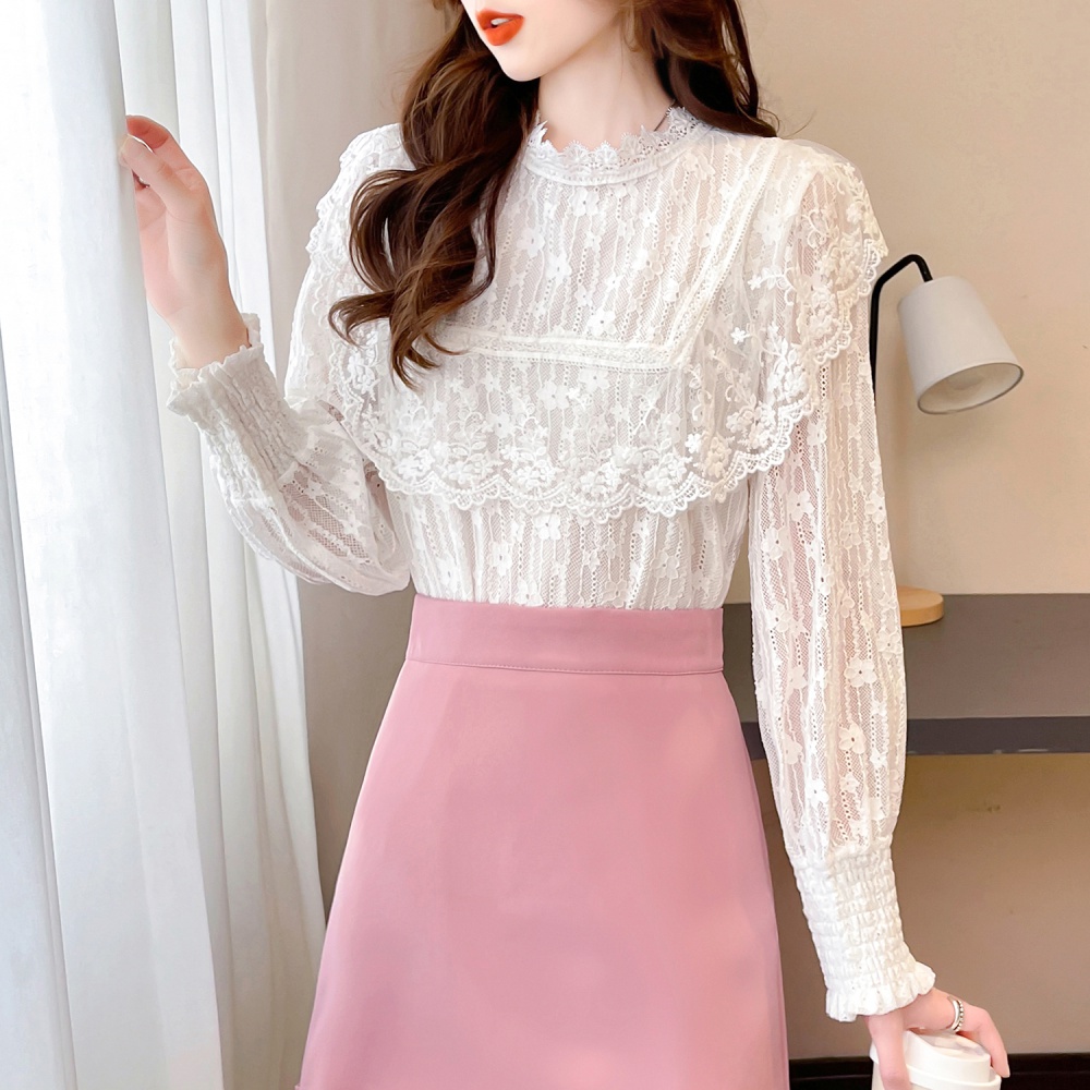 Lace temperament long sleeve light mature style shirts