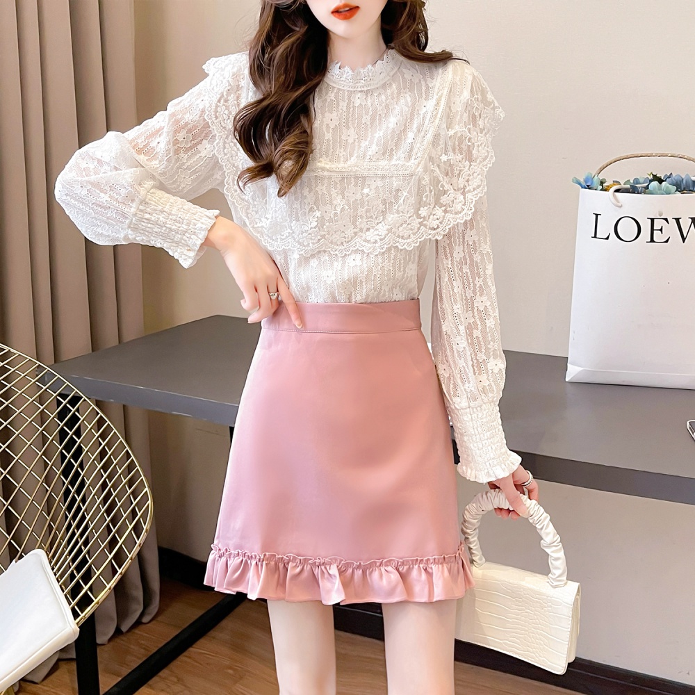 Lace temperament long sleeve light mature style shirts