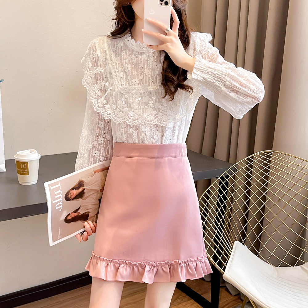 Lace temperament long sleeve light mature style shirts