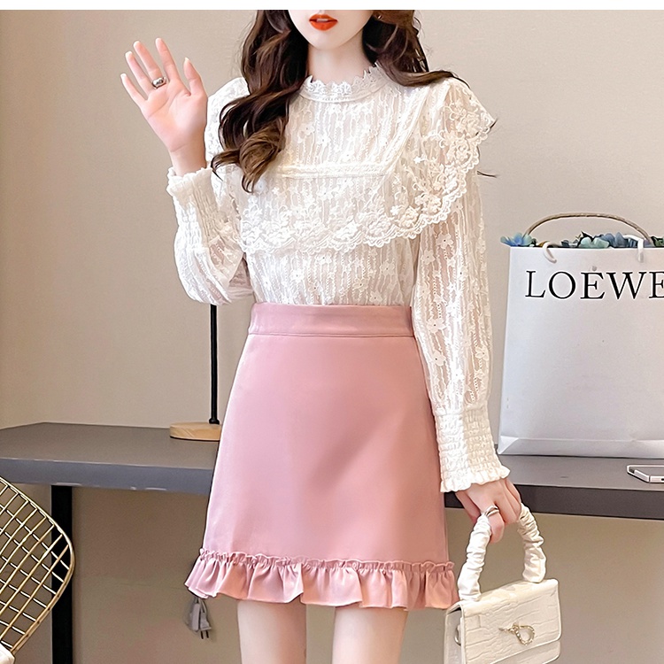 Lace temperament long sleeve light mature style shirts