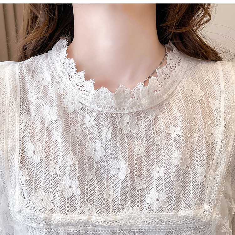 Lace temperament long sleeve light mature style shirts