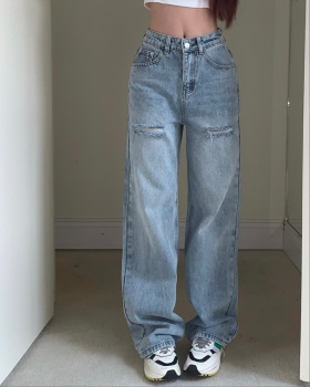 Beggar holes jeans loose spicegirl long pants