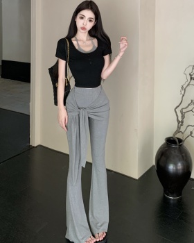 Short sleeve tops enticement long pants a set for women