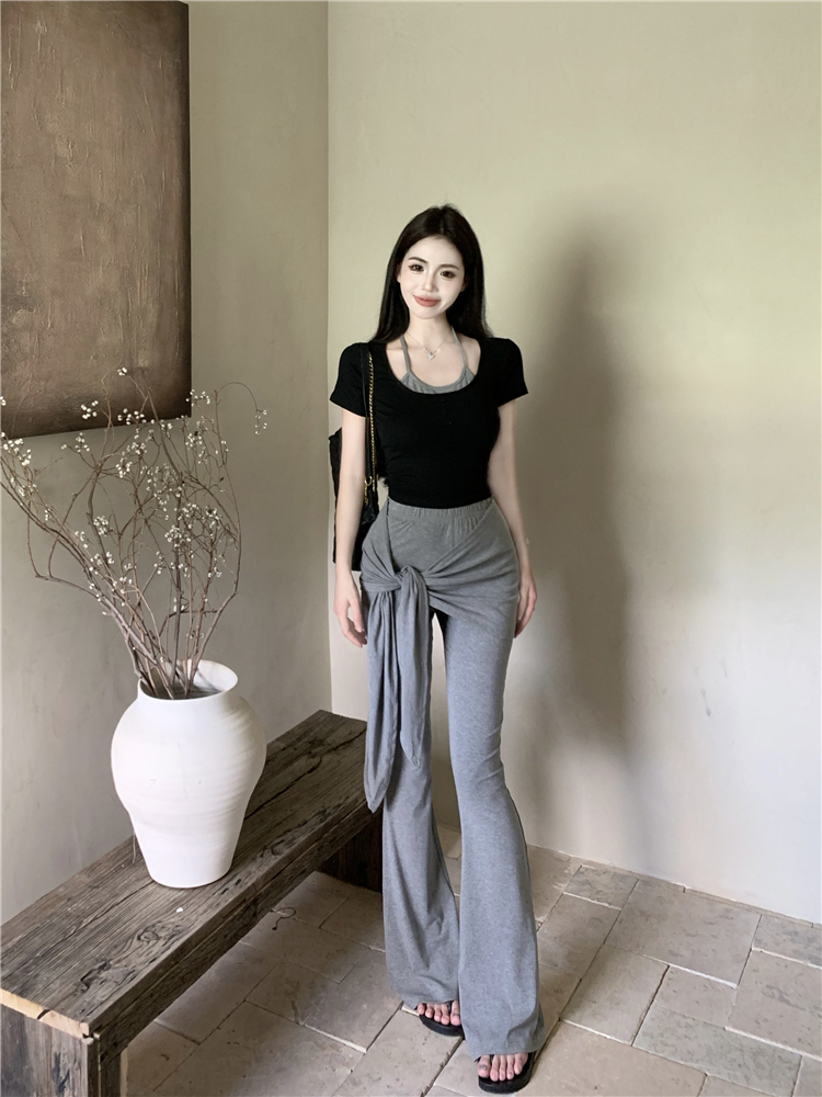 Short sleeve tops enticement long pants a set for women