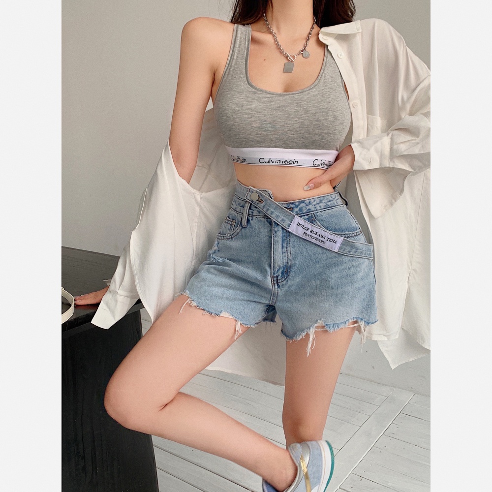 High waist burr jeans fashion shorts for women