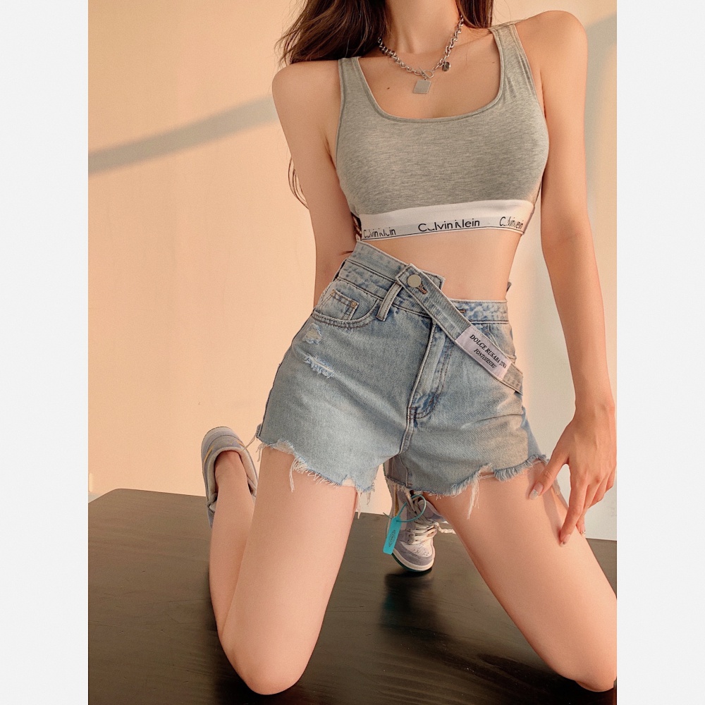 High waist burr jeans fashion shorts for women