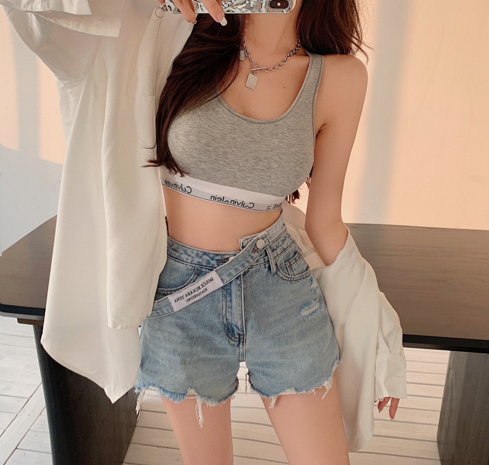 High waist burr jeans fashion shorts for women