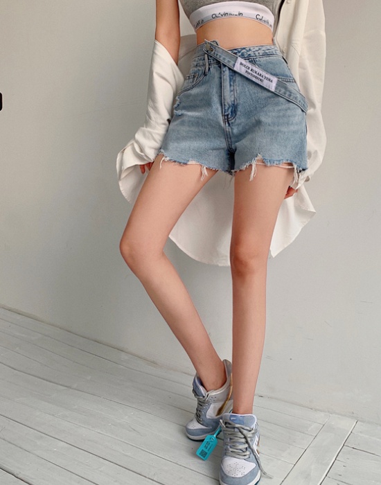 High waist burr jeans fashion shorts for women