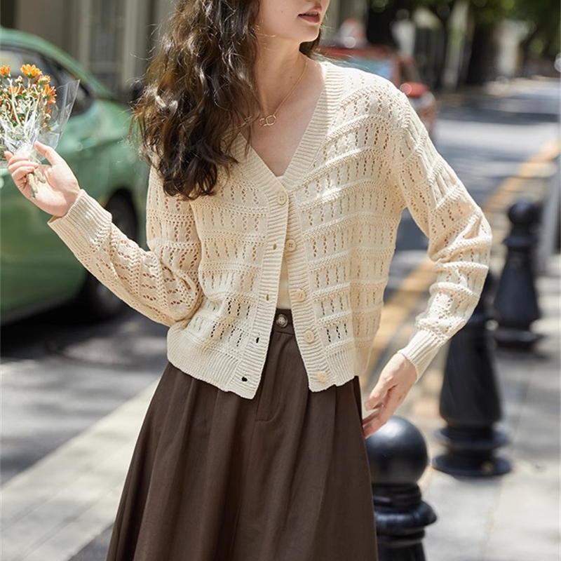 V-neck fashion tops thin Korean style shawl