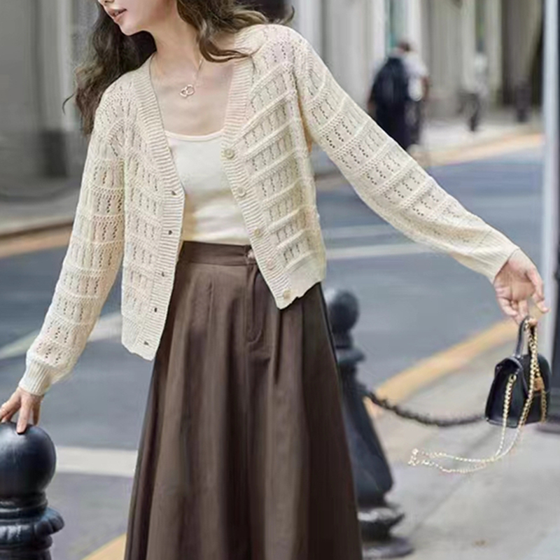 V-neck fashion tops thin Korean style shawl