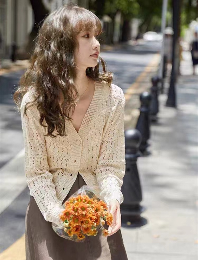 V-neck fashion tops thin Korean style shawl