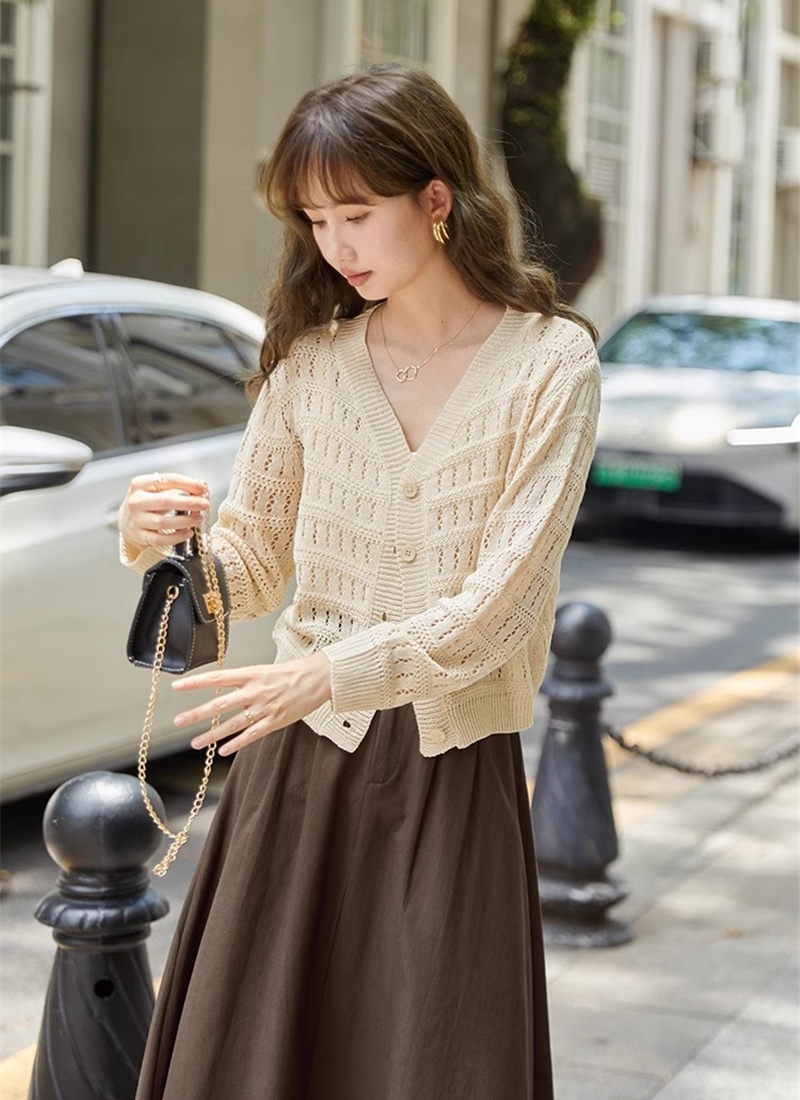 V-neck fashion tops thin Korean style shawl