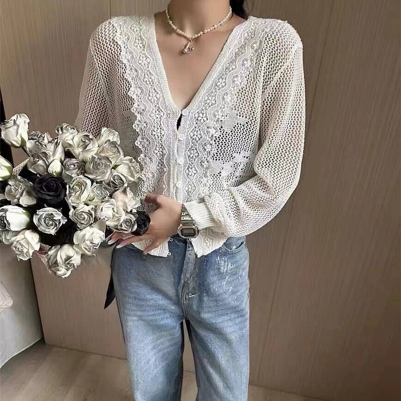 Fashion autumn and winter cardigan V-neck tops