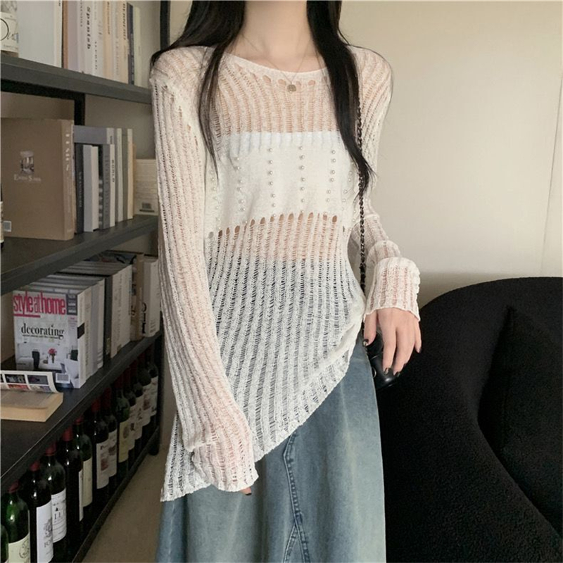 Show young simple sweater temperament pit stripe tops