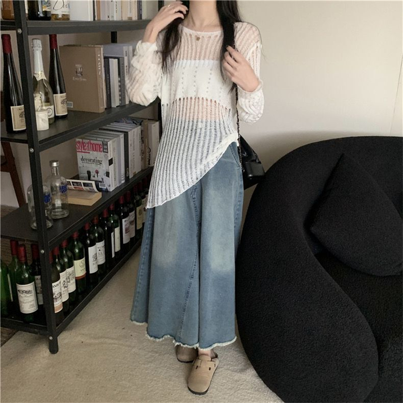 Show young simple sweater temperament pit stripe tops