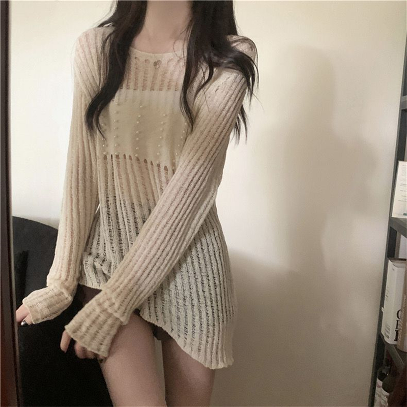 Show young simple sweater temperament pit stripe tops