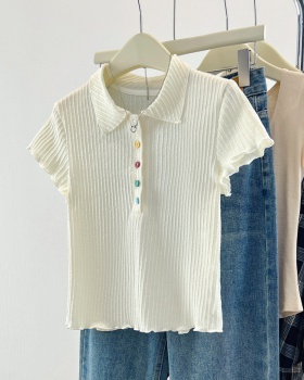 Short short sleeve tops summer slim T-shirt for women