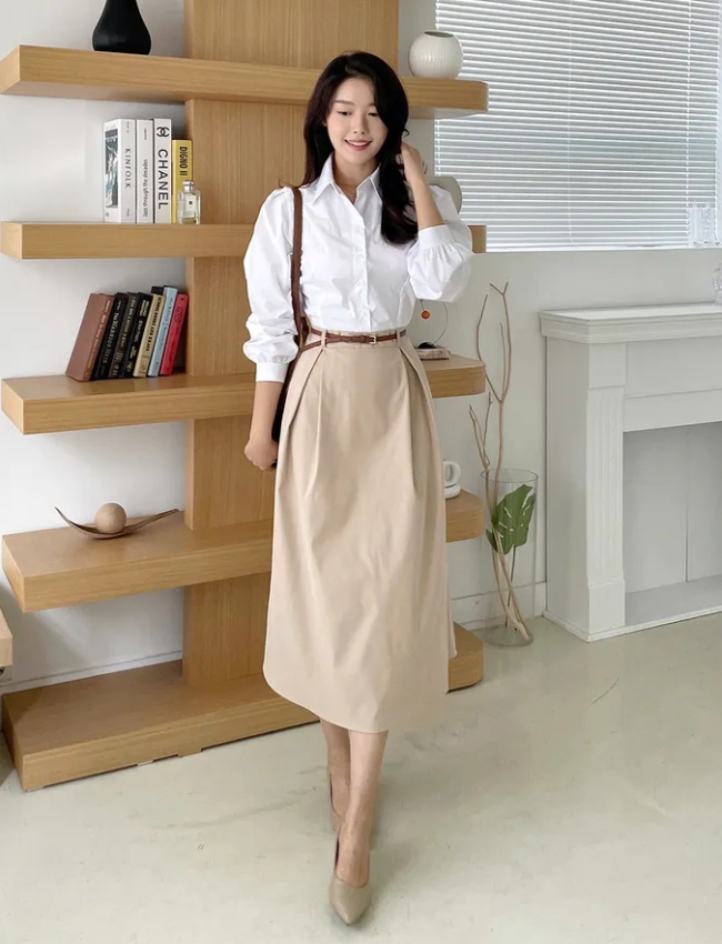 Long sleeve autumn shirt fashion Korean style dress