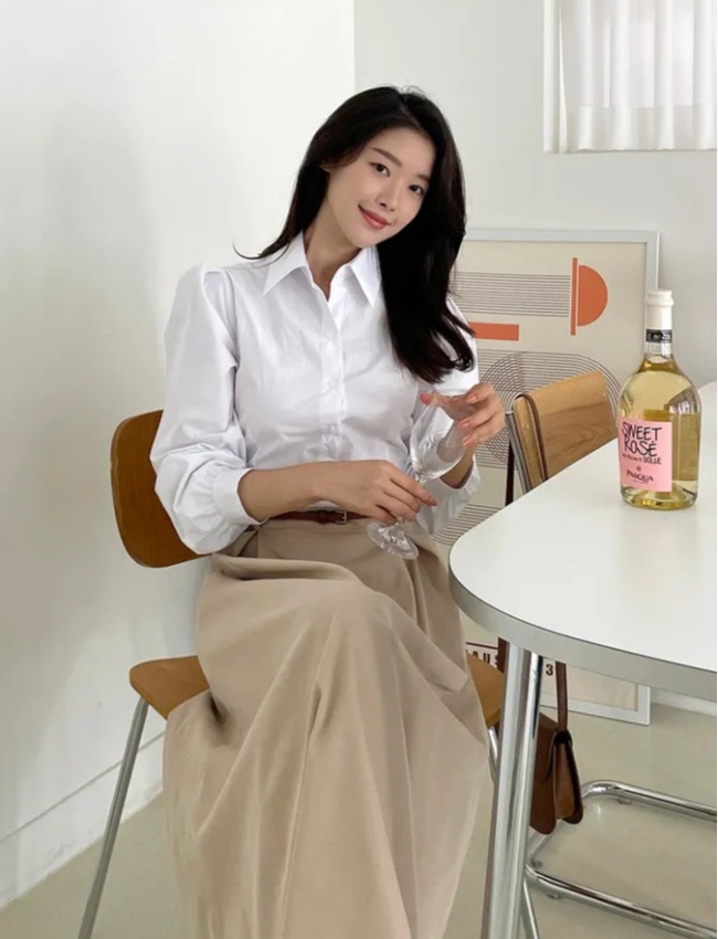 Long sleeve autumn shirt fashion Korean style dress