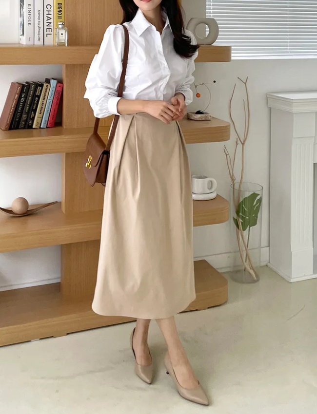 Long sleeve autumn shirt fashion Korean style dress