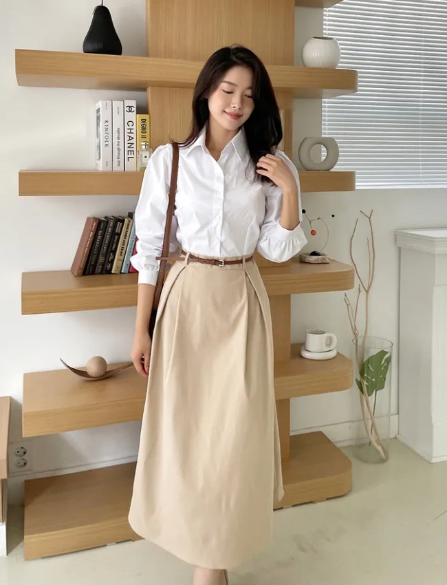 Long sleeve autumn shirt fashion Korean style dress