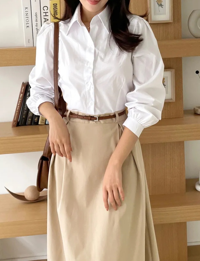 Long sleeve autumn shirt fashion Korean style dress